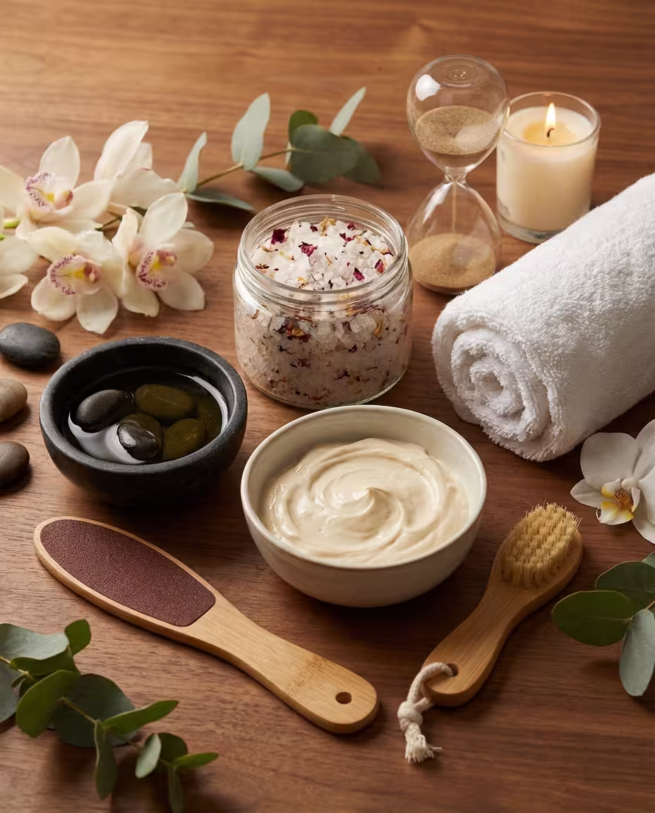 Spa Pedicure Wellness Set – Scrub, Mask and Natural Sponge